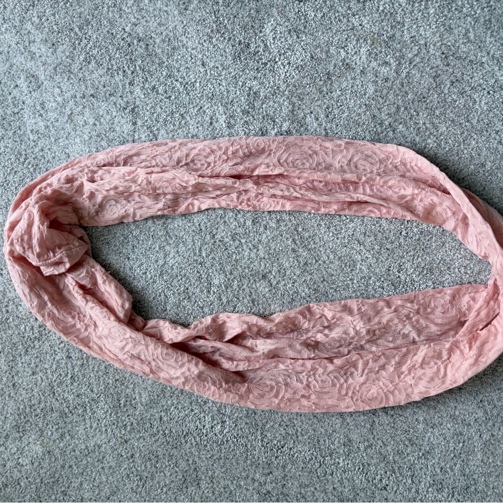 Candie’s Pink Lacey infinity Scarf